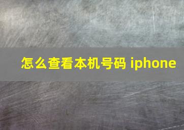 怎么查看本机号码 iphone